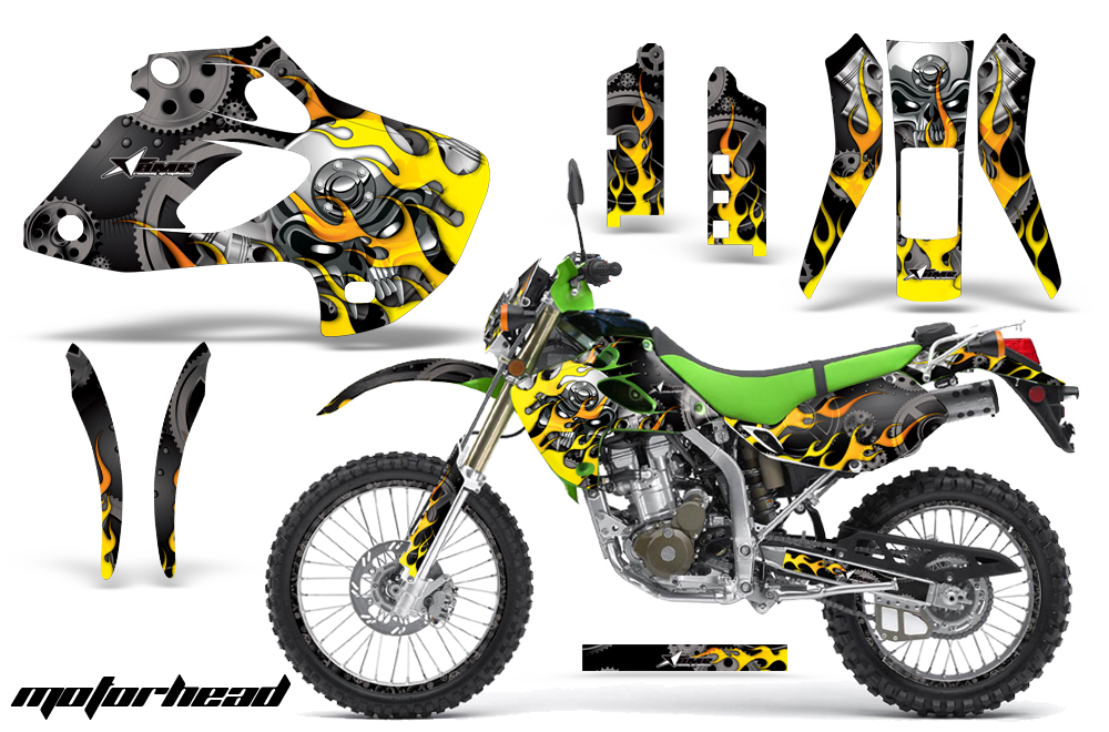 Kawasaki KLX 250 98 03 DTRACKER Graphics Kit Motorhead K NPs